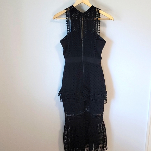 Self Protrait Black Lace Midi Dress - Picture 7 of 9